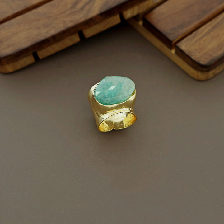 Feba Agate Golden Ring