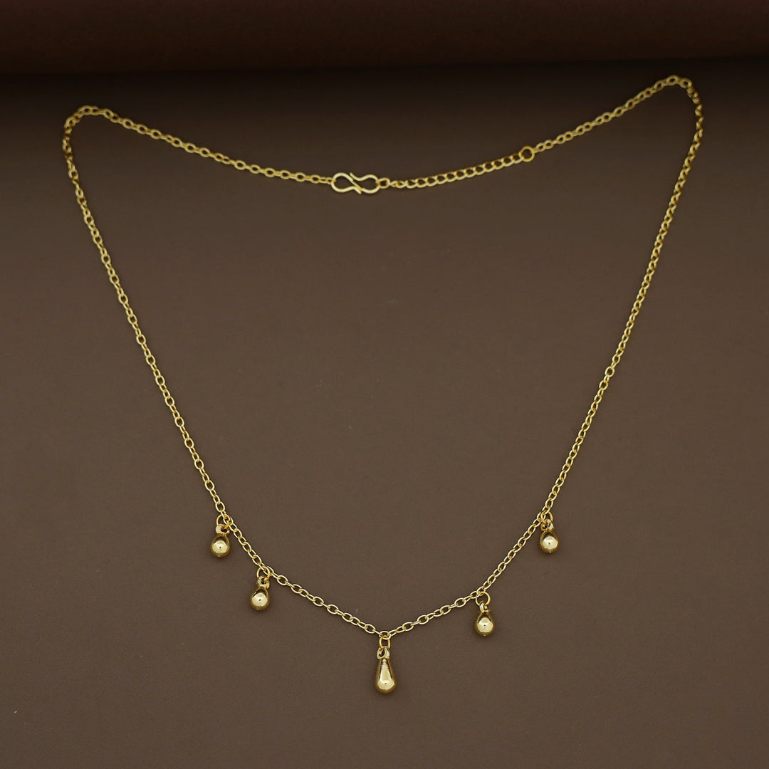 Saanya Golden 5 Drop Chainy Neckpiece