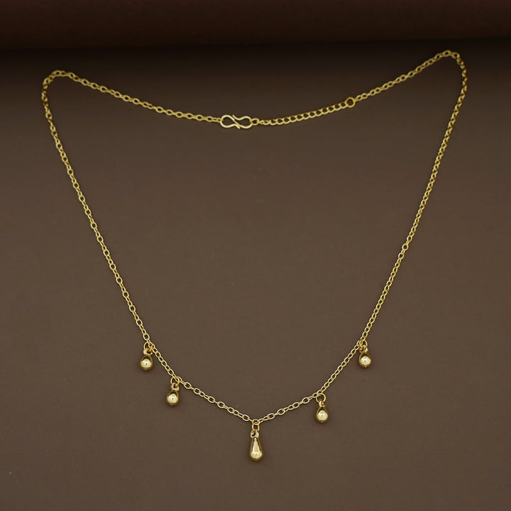 Saanya Golden 5 Drop Chainy Neckpiece