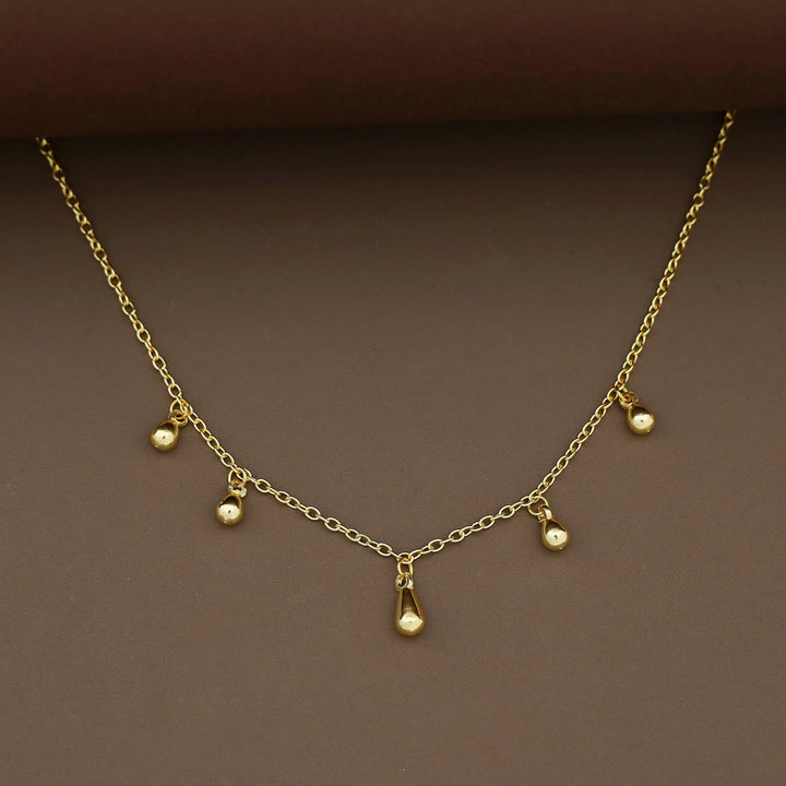 Saanya Golden 5 Drop Chainy Neckpiece