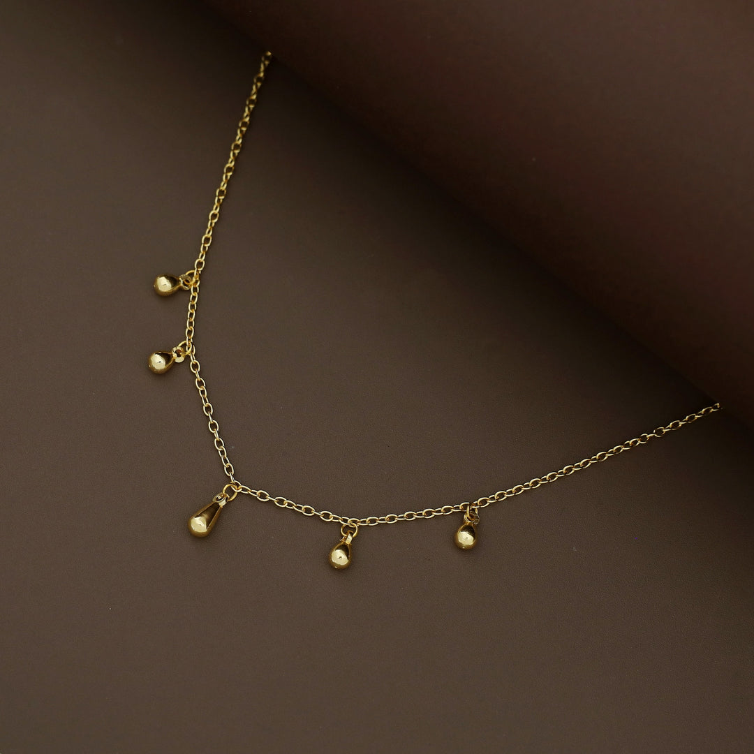 Saanya Golden 5 Drop Chainy Neckpiece