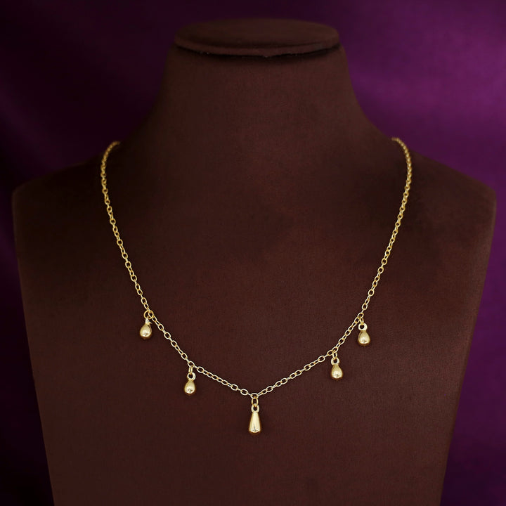 Saanya Golden 5 Drop Chainy Neckpiece