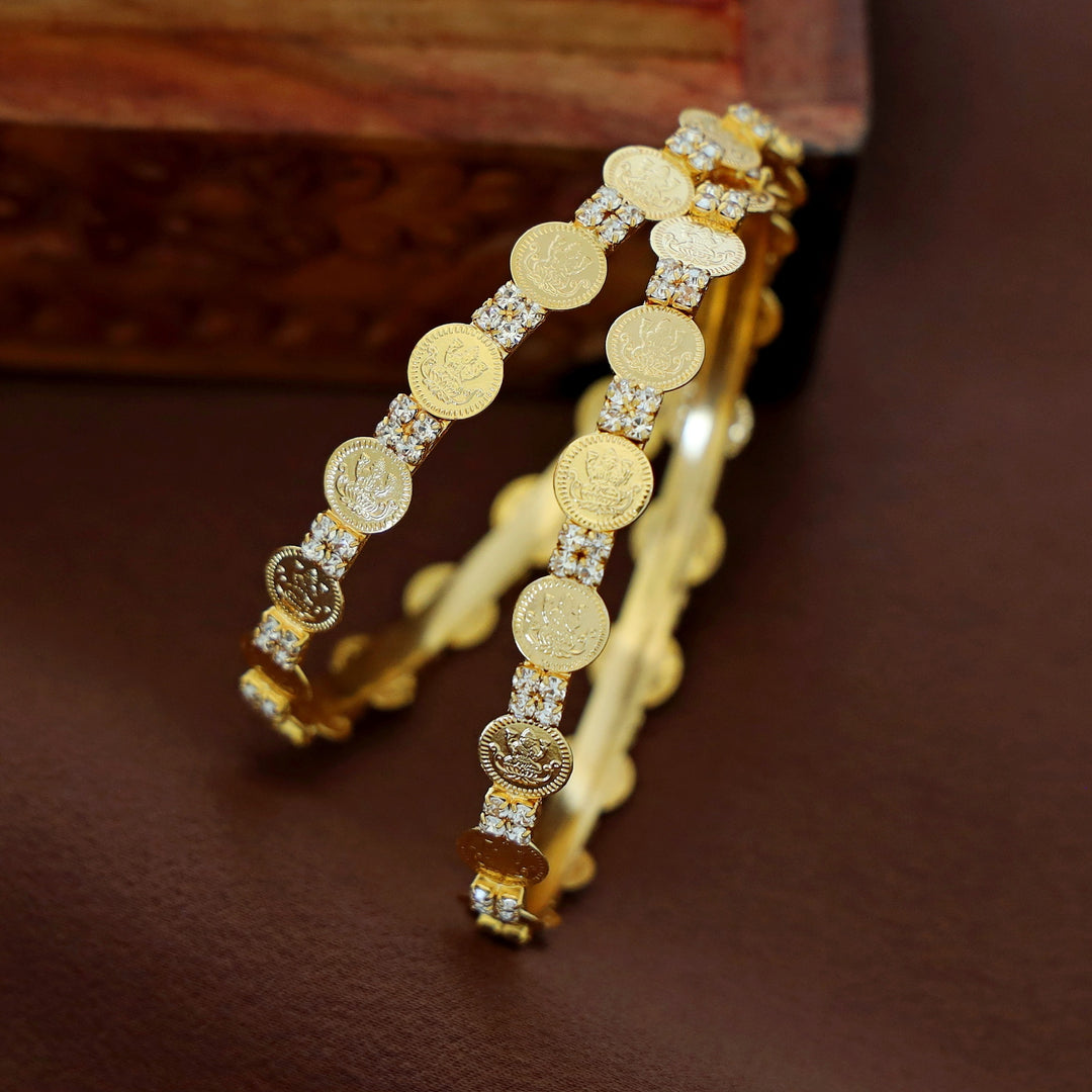 Upasana Mini Kashi AD Stone Bangle (Set Of 2)