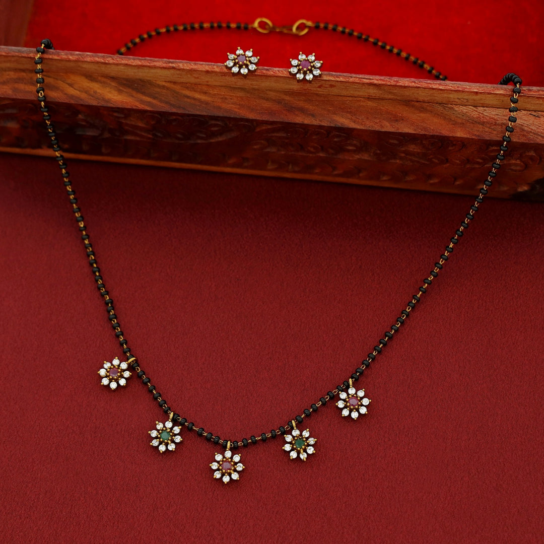 Vasana 5 Floral Mangalsutra With Stud