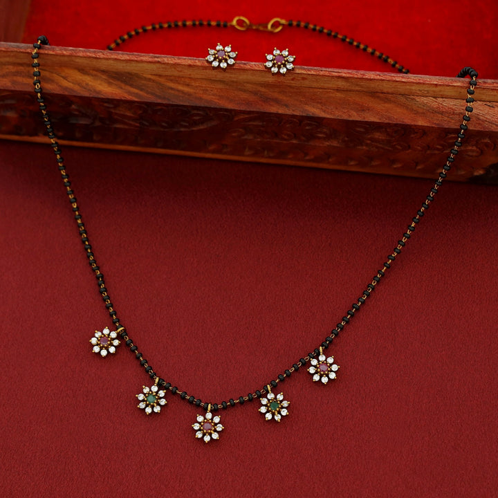 Vasana 5 Floral Mangalsutra With Stud