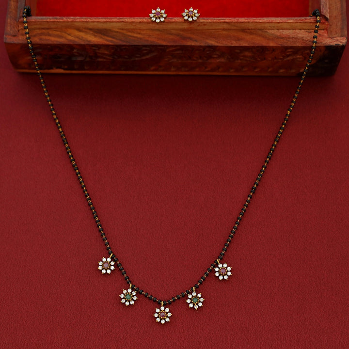 Vasana 5 Floral Mangalsutra With Stud