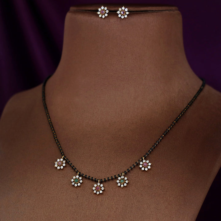 Vasana 5 Floral Mangalsutra With Stud