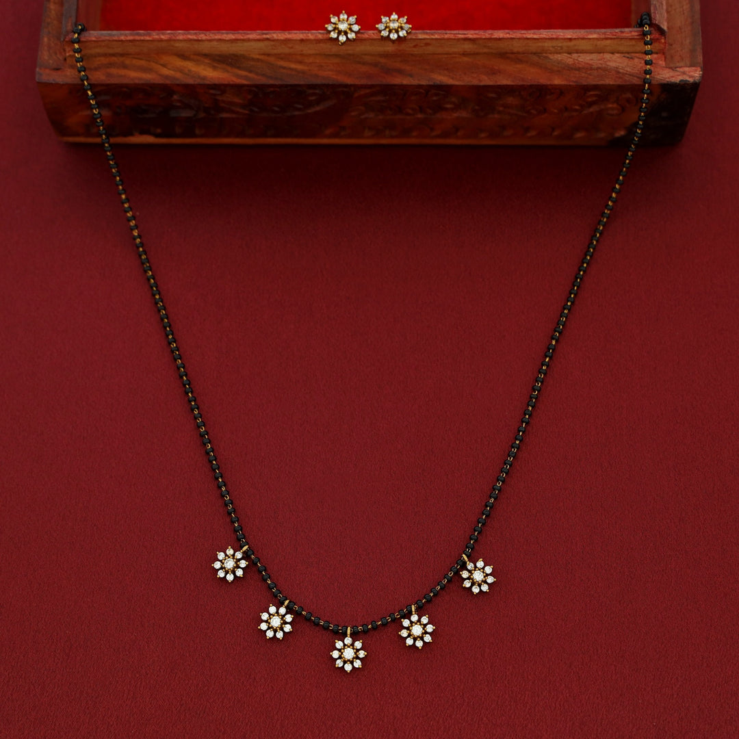 Vasana 5 Floral Mangalsutra With Stud