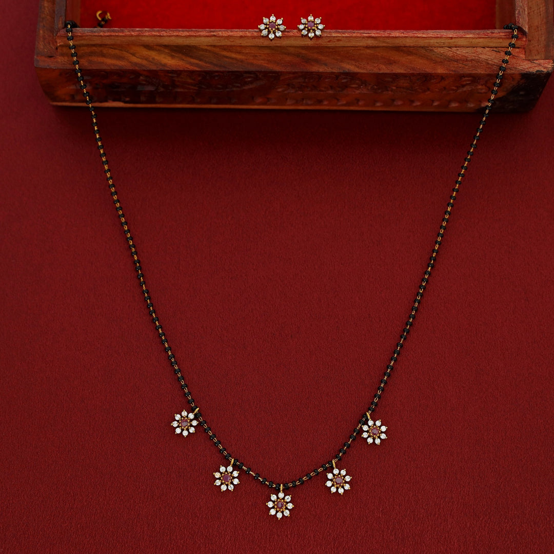 Vasana 5 Floral Mangalsutra With Stud