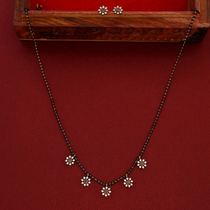 Vasana 5 Floral Mangalsutra With Stud