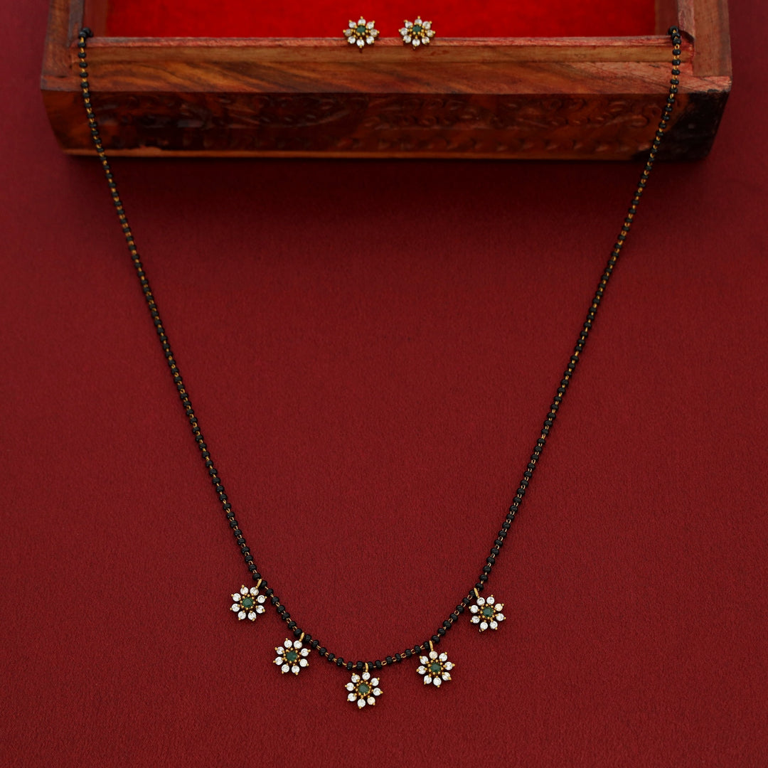 Vasana 5 Floral Mangalsutra With Stud