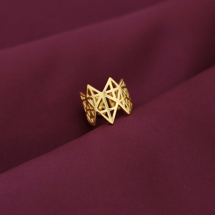 Dheera Golden Cross Ring