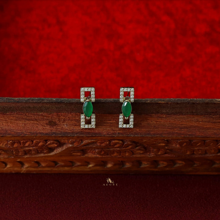 Ananya Rectangle + Drop Glossy Short Neckpiece with Earring