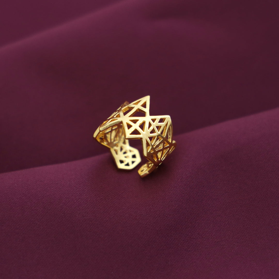 Dheera Golden Cross Ring
