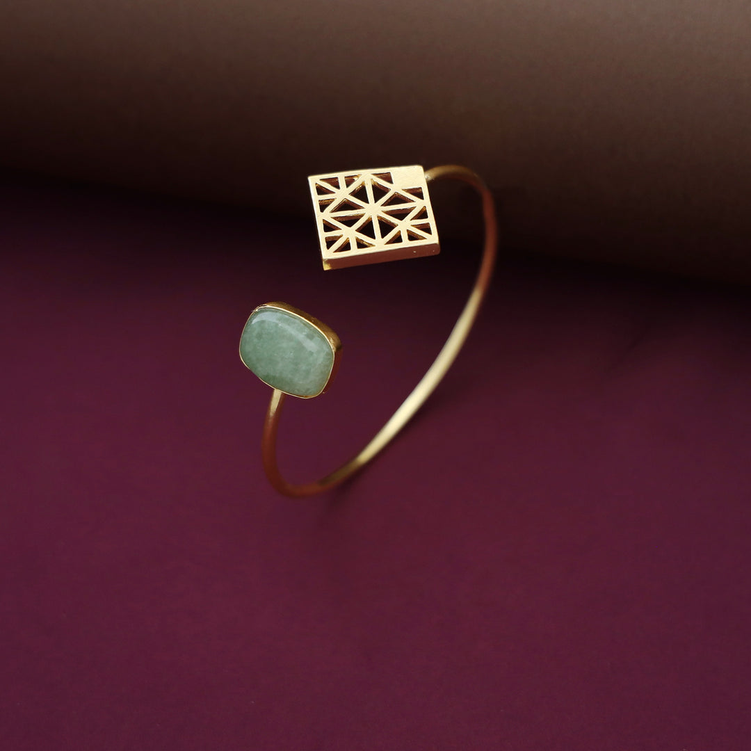 Mirelle Golden Rhombus Natural Stone Bangle