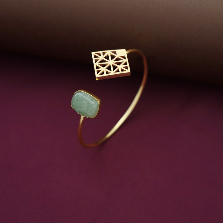 Mirelle Golden Rhombus Natural Stone Bangle