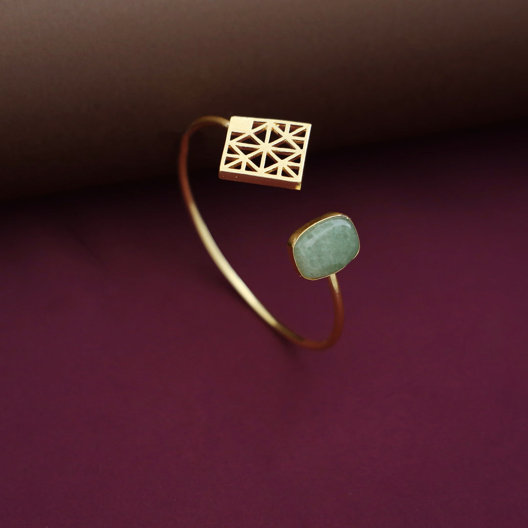 Mirelle Golden Rhombus Natural Stone Bangle