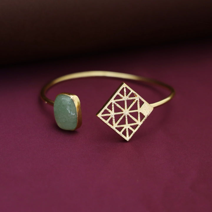 Mirelle Golden Rhombus Natural Stone Bangle