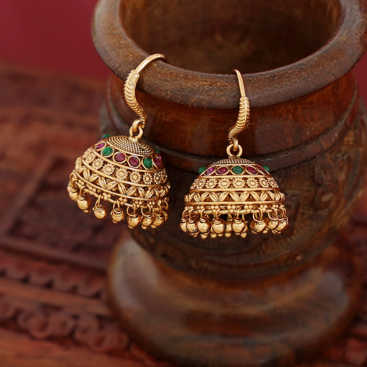 Aathmika Kemp Stone Jhumka Drop