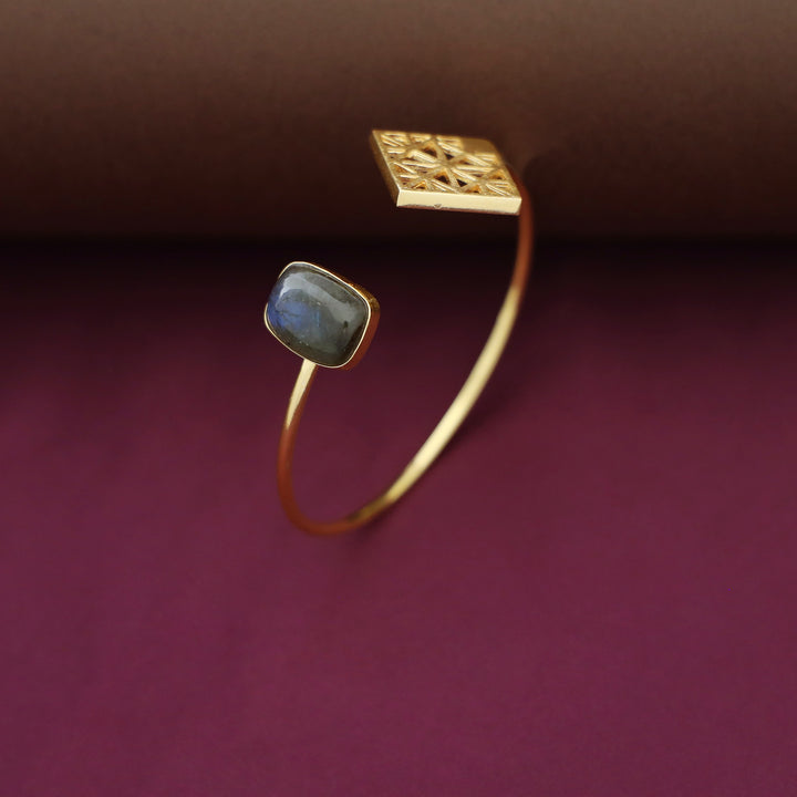 Mirelle Golden Rhombus Natural Stone Bangle