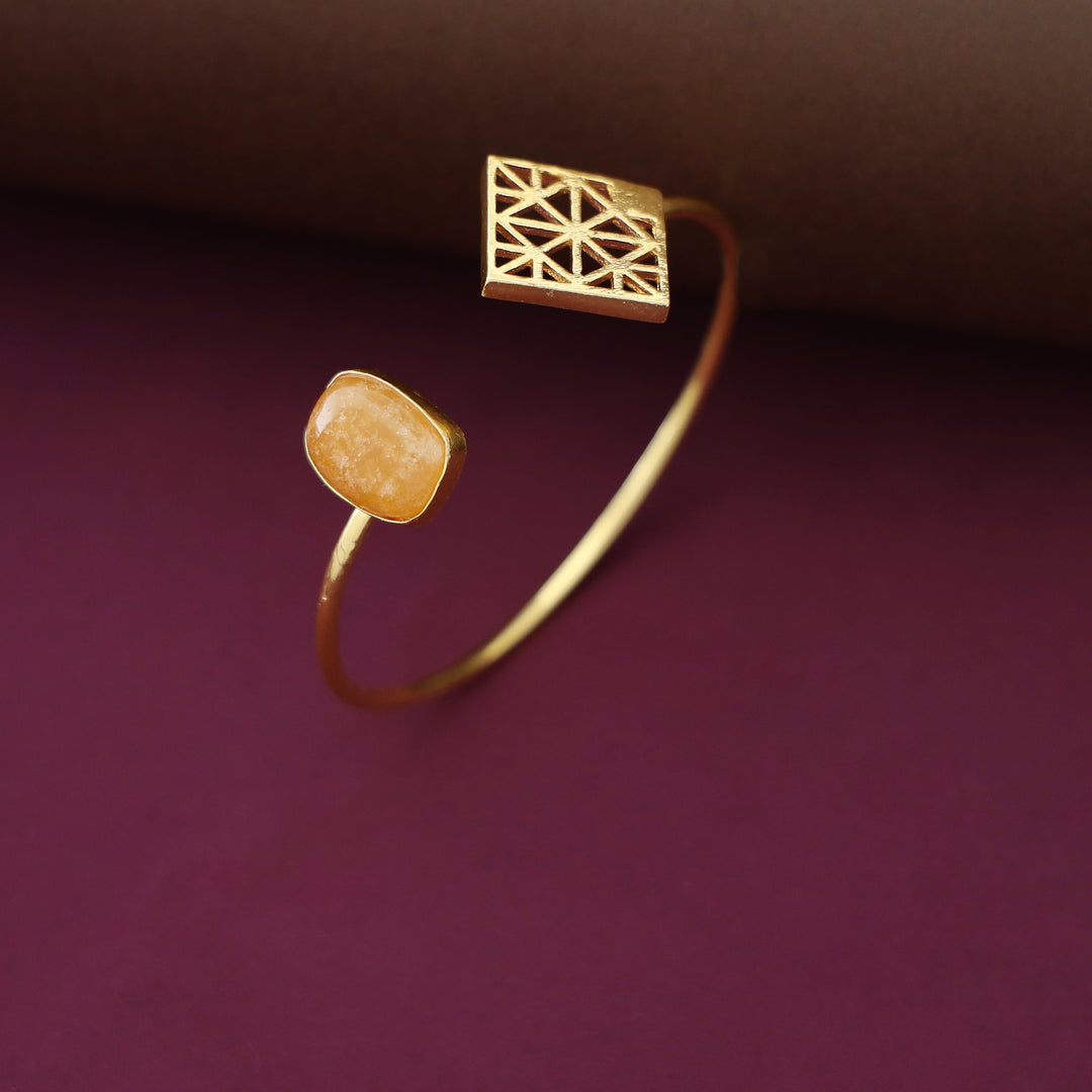 Mirelle Golden Rhombus Natural Stone Bangle
