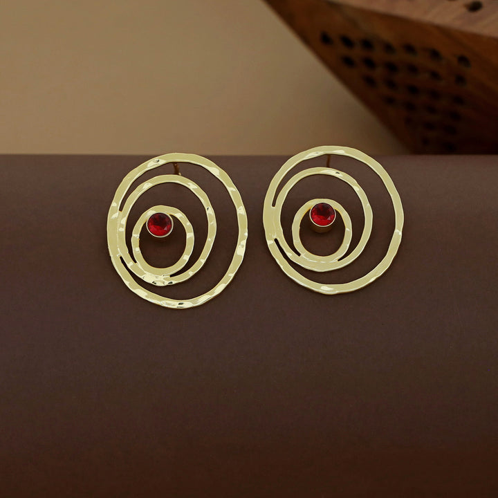 Alita Hammered Circle Glossy Earring