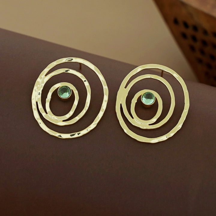 Alita Hammered Circle Glossy Earring