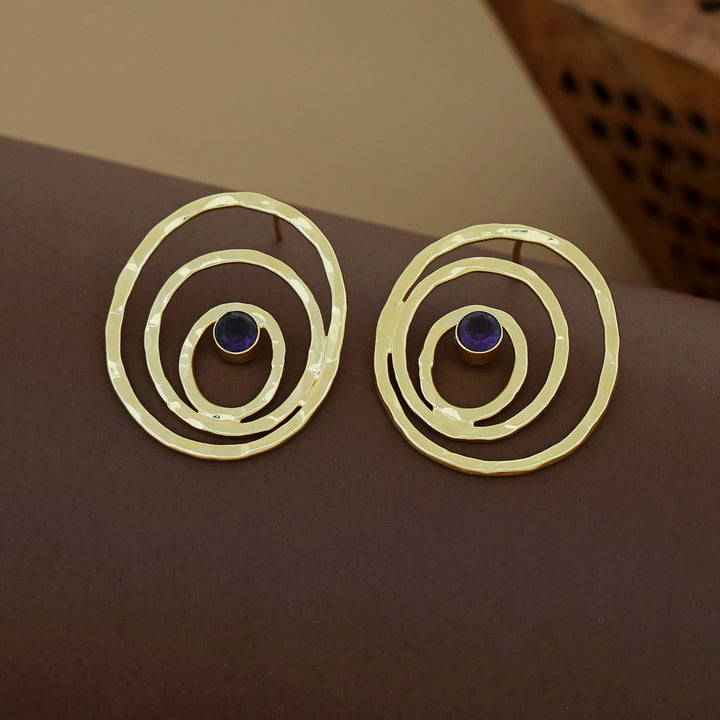 Alita Hammered Circle Glossy Earring
