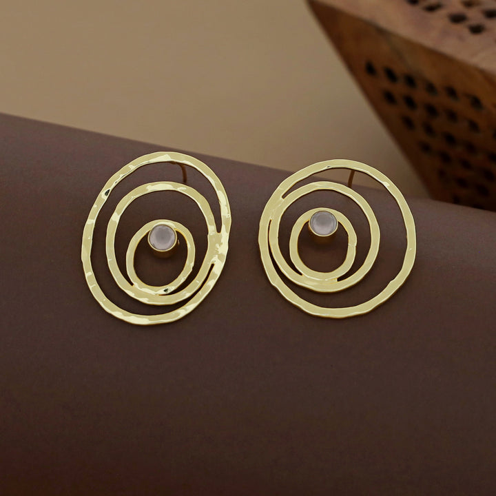 Alita Hammered Circle Glossy Earring