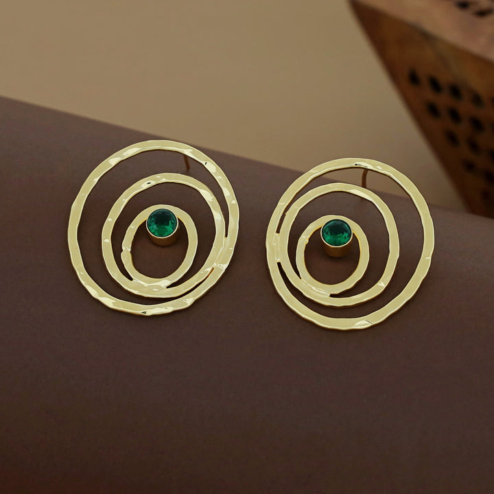 Alita Hammered Circle Glossy Earring