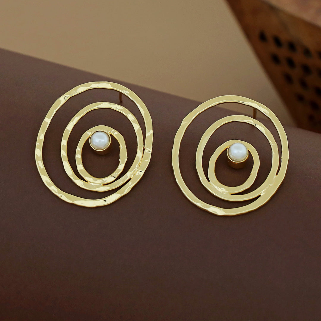 Alita Hammered Circle Glossy Earring