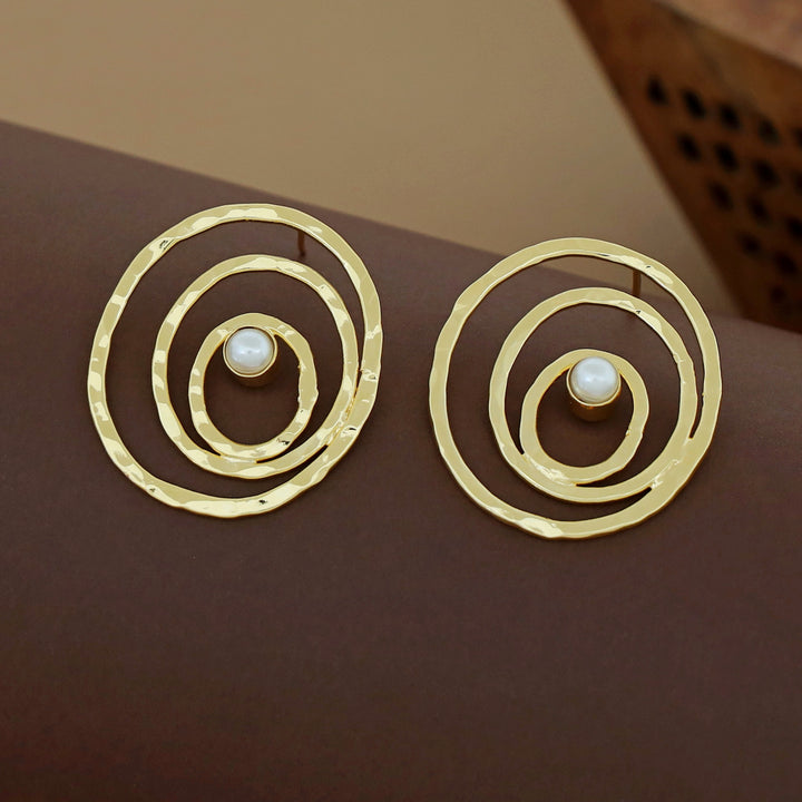 Alita Hammered Circle Glossy Earring