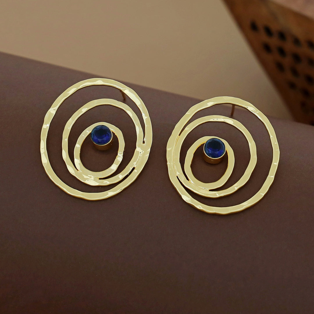 Alita Hammered Circle Glossy Earring