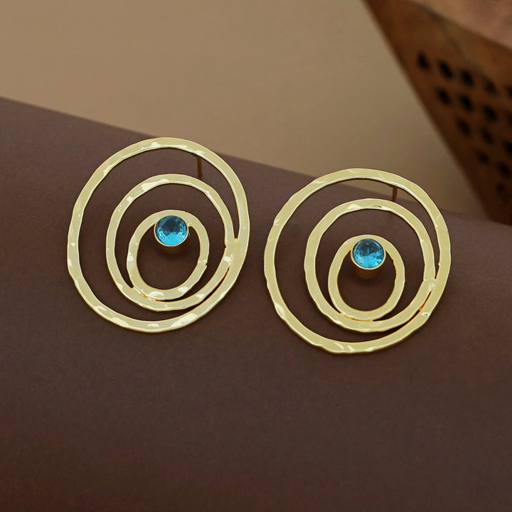 Alita Hammered Circle Glossy Earring