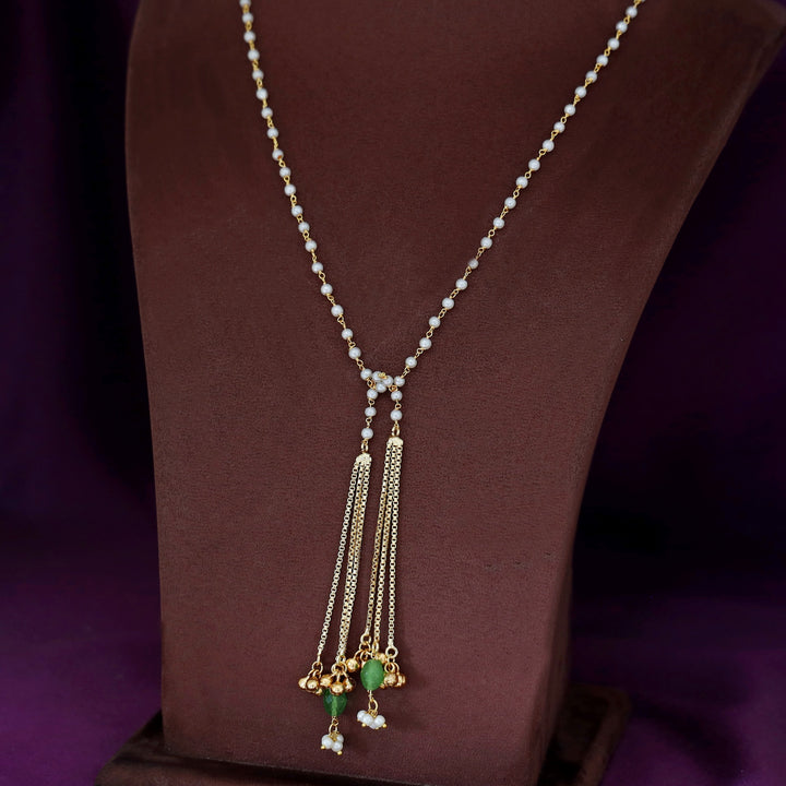 Kiara Pearl Simple Chain Ghunguroo Neckpiece