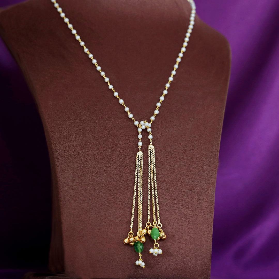 Kiara Pearl Simple Chain Ghunguroo Neckpiece