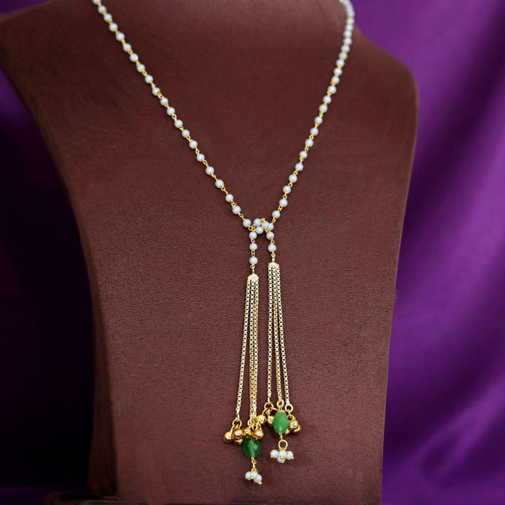 Kiara Pearl Simple Chain Ghunguroo Neckpiece