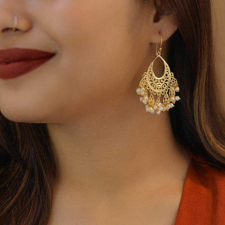 Golden Pearl Tassel Drop