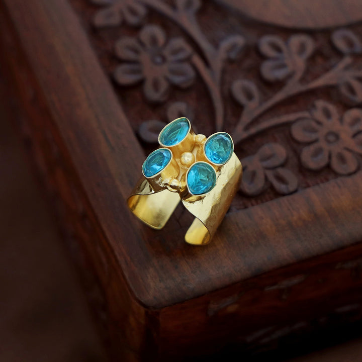 Tarana Golden Tetra Glossy Ring