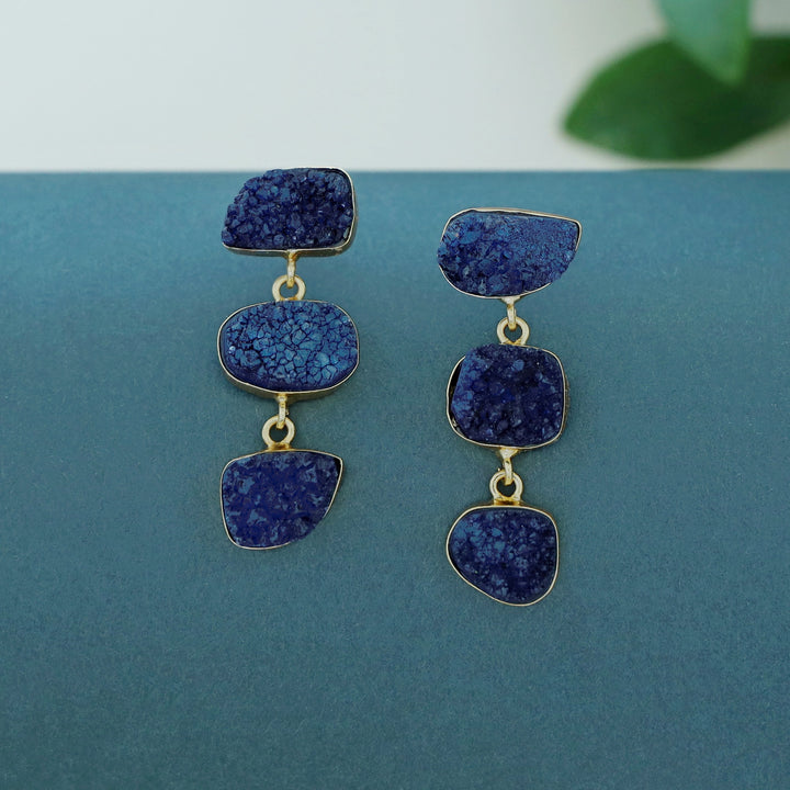 Trikaya Triple Druzy Stone Earring