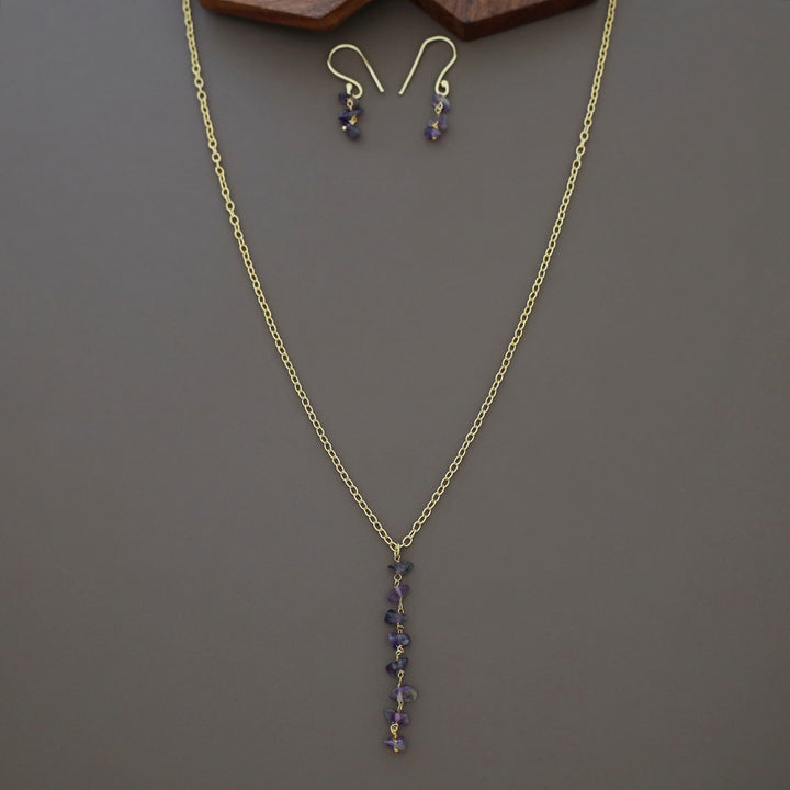 Charlotte Raw Stone Neckpiece With Drop
