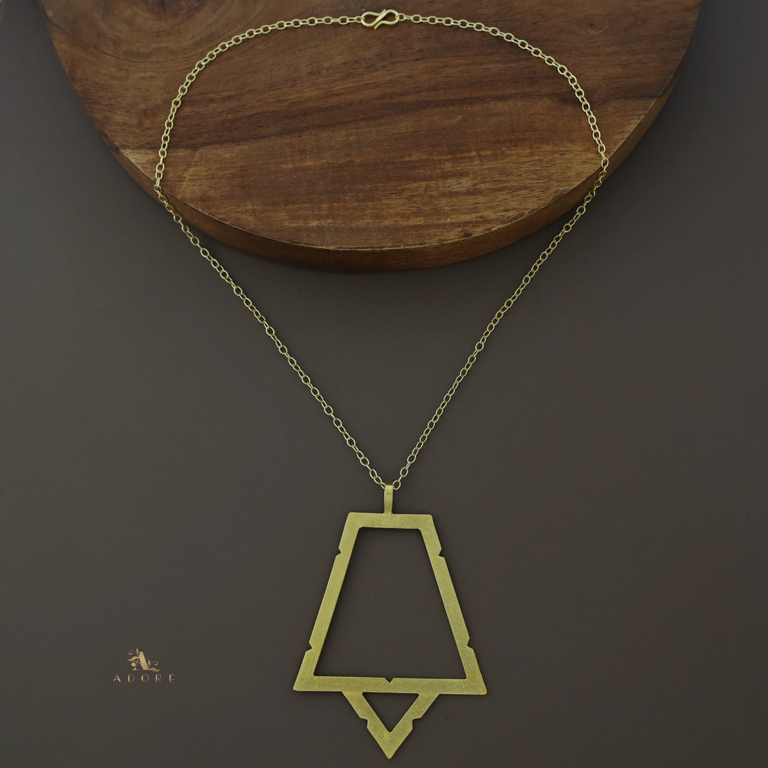 Multi Shape Golden Pendant Short Neckpiece
