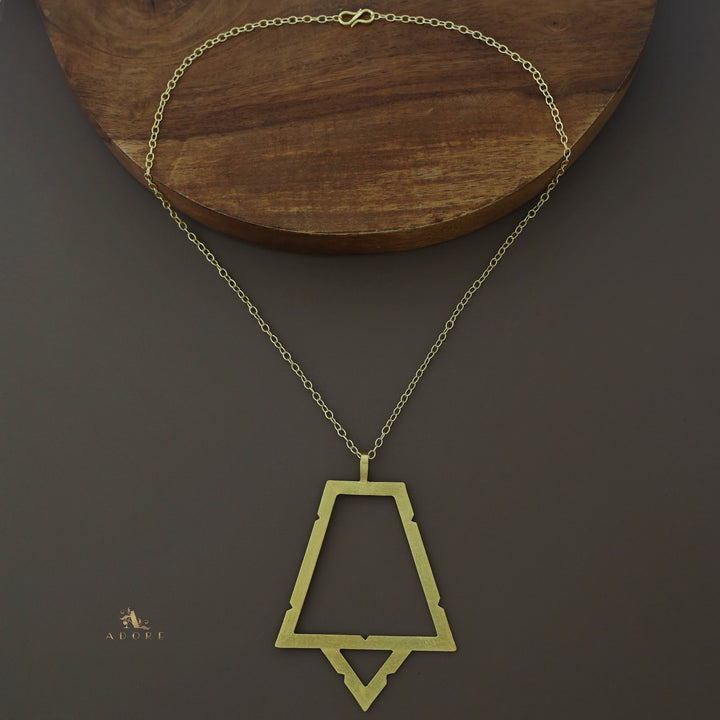 Multi Shape Golden Pendant Short Neckpiece