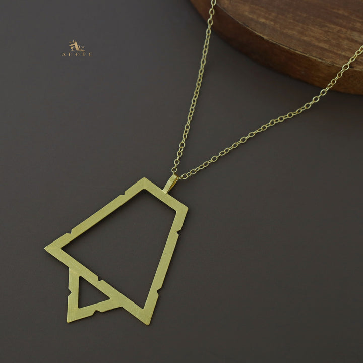 Multi Shape Golden Pendant Short Neckpiece