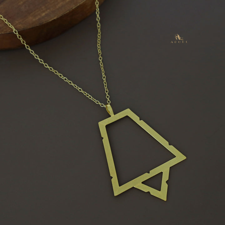 Multi Shape Golden Pendant Short Neckpiece