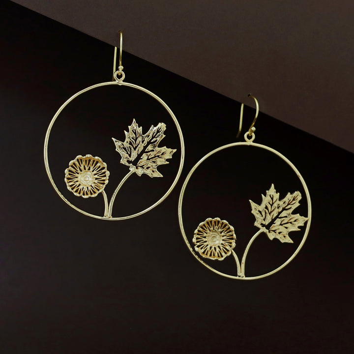 Shallet Golden Flower Leafy Drop