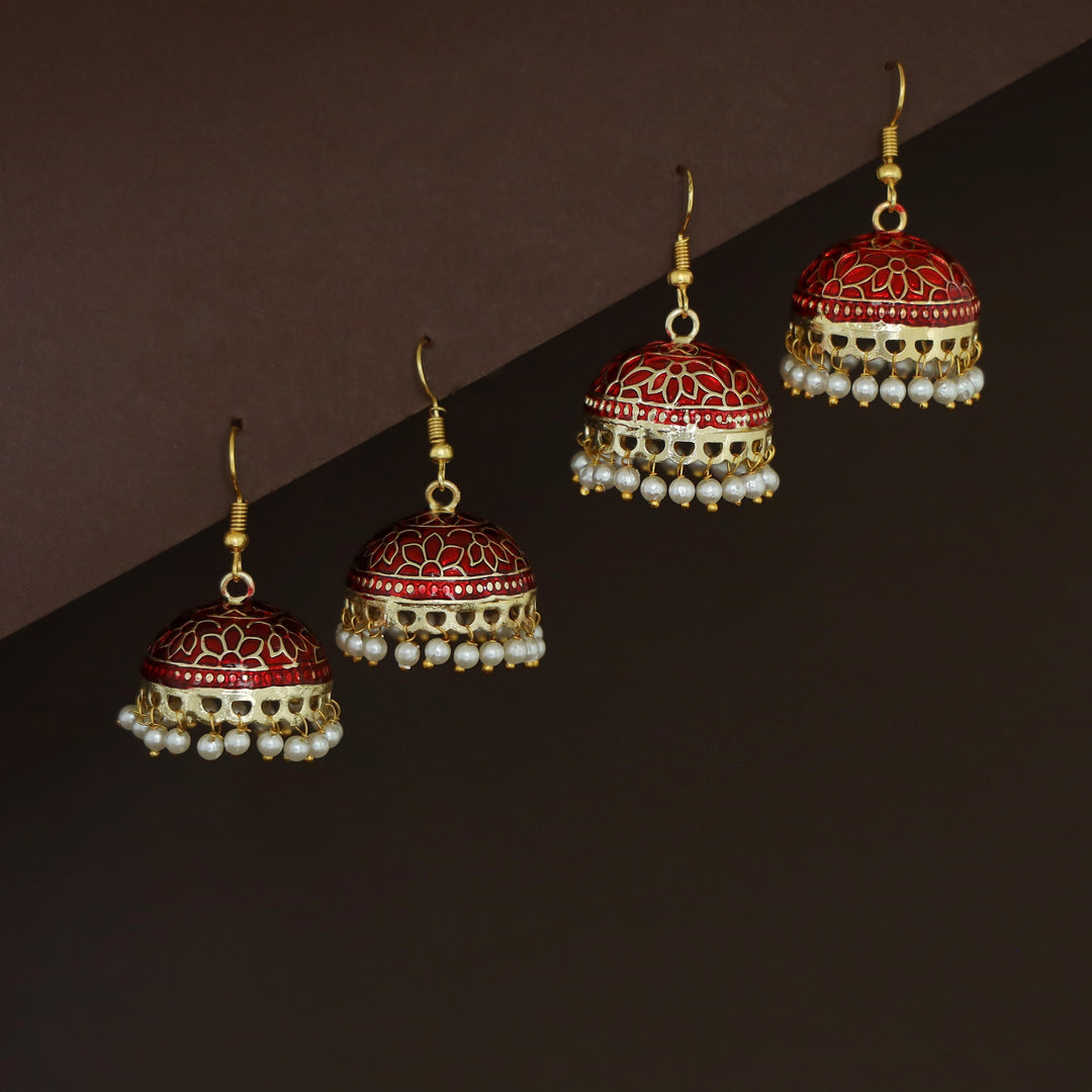 Kaitha Handpainted Pearl Jhumka Drop