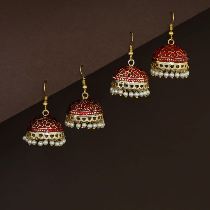 Kaitha Handpainted Pearl Jhumka Drop
