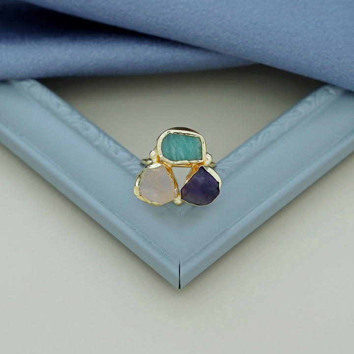 3 Raw Stone Ring