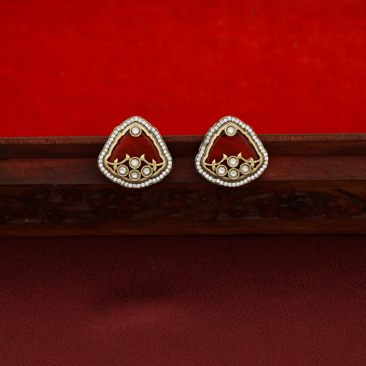 Zinat 5 Layered Pearl Kundan Flower Choker with Stud